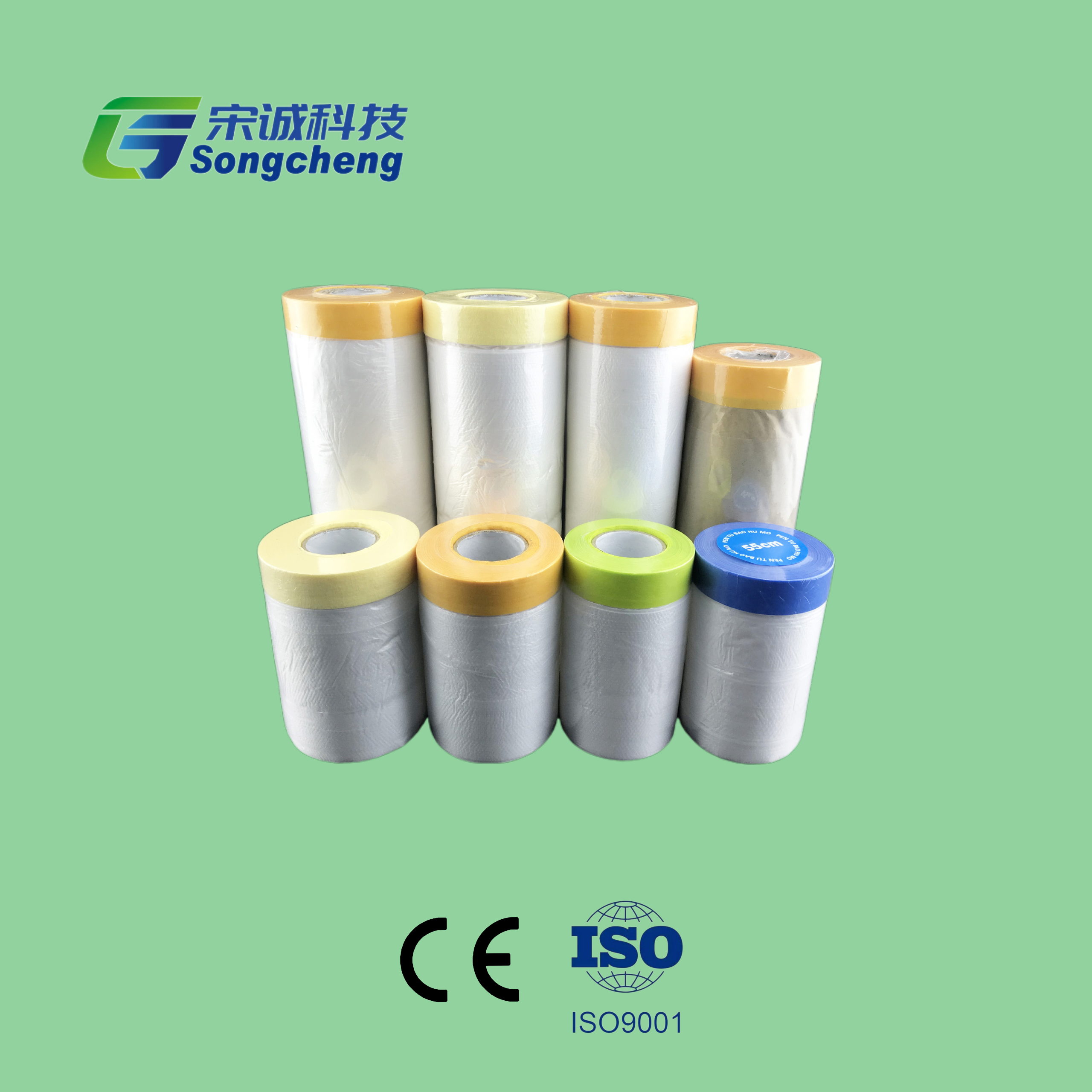 High-Quality Pre-taped Masking Film (Washi tape+HDPE)
